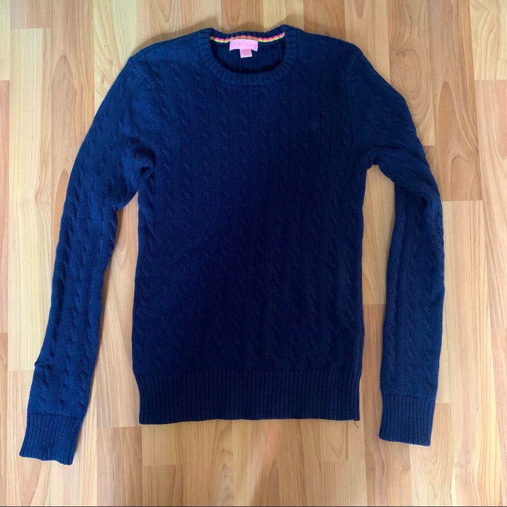 Lilly Pulitzer Navy Cableknit Sweater XS